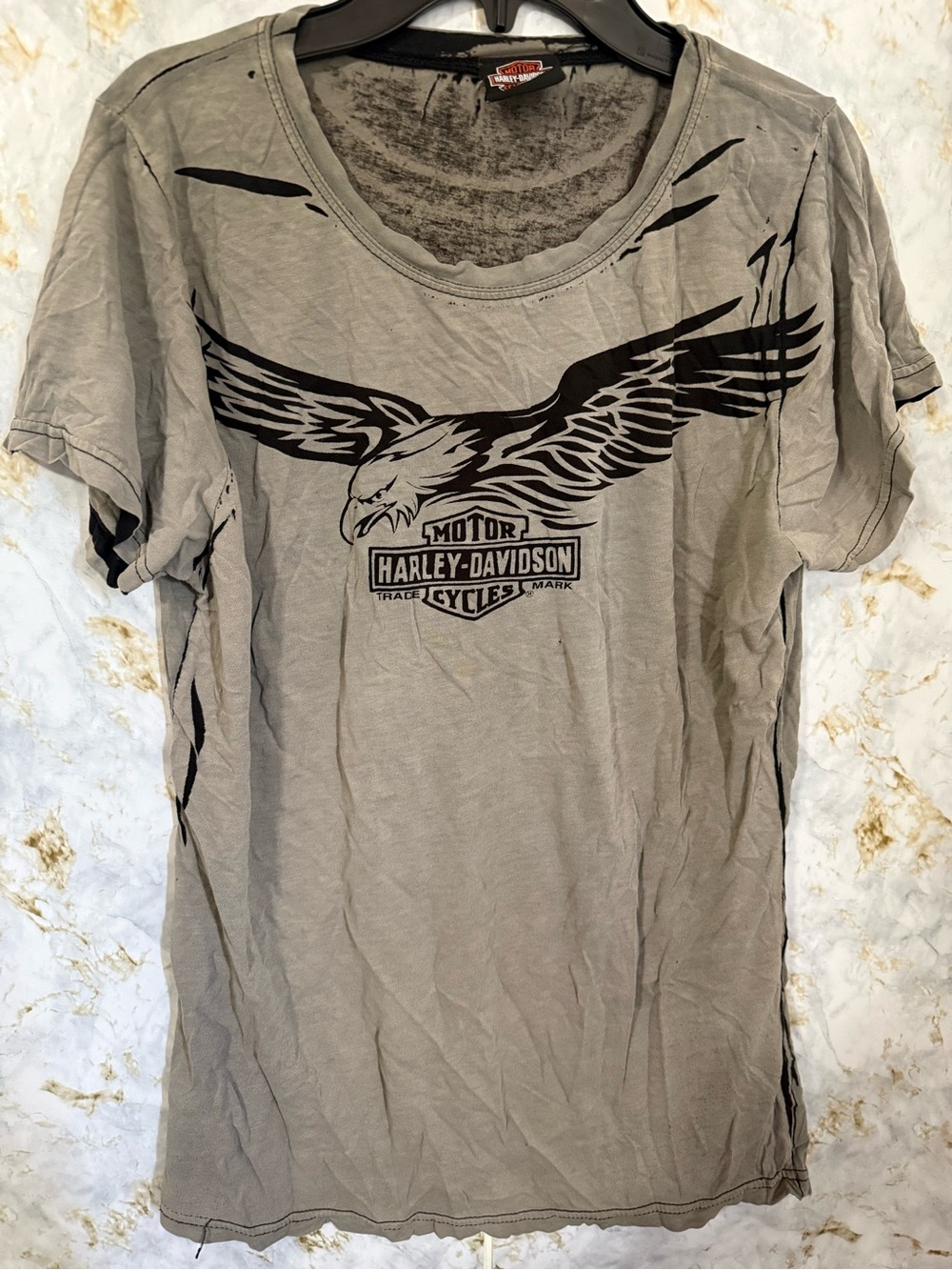 Harley-Davidson Gray Short Sleeve Eagle Graphic Tee